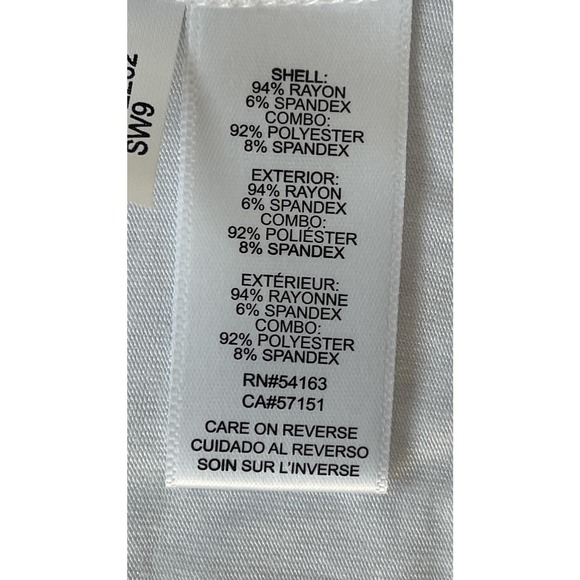 Calvin Klein Womens Crochet Trim V-Neck Dress Swim Cover-Up White S/M NWT - Picture 4 of 4